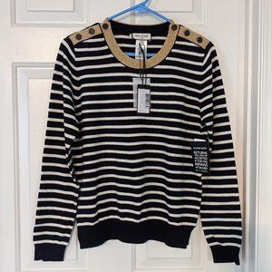 PAUL & JOE Le Bosc Metallic Striped Cashmere Sweater BRAND NEW w/ tags - Small